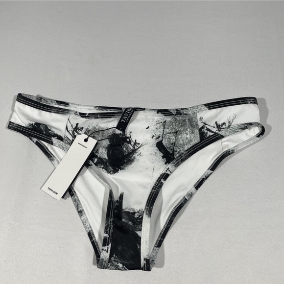 NWT Tavik [ Small ] Jayden Moderate Bikini Bottom in Smudge‎ Black White - Picture 2 of 10